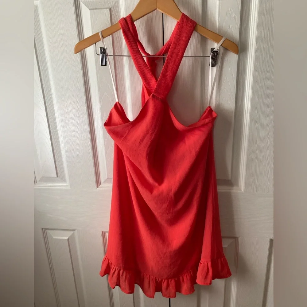 🆕 House of Harlow 1960 x Amari Coral Halter Neck Mini Dress SZ M - Picture 2 of 9
